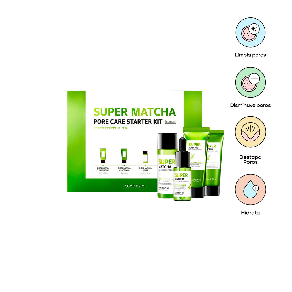 SOME BY MI Super Matcha Pore Care Starter Kit (Elimina puntos negros y mejora elasticidad de poros)